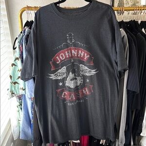 Ash Black and Red Short Sleeve T-shirt Dress with Vintage Graphic